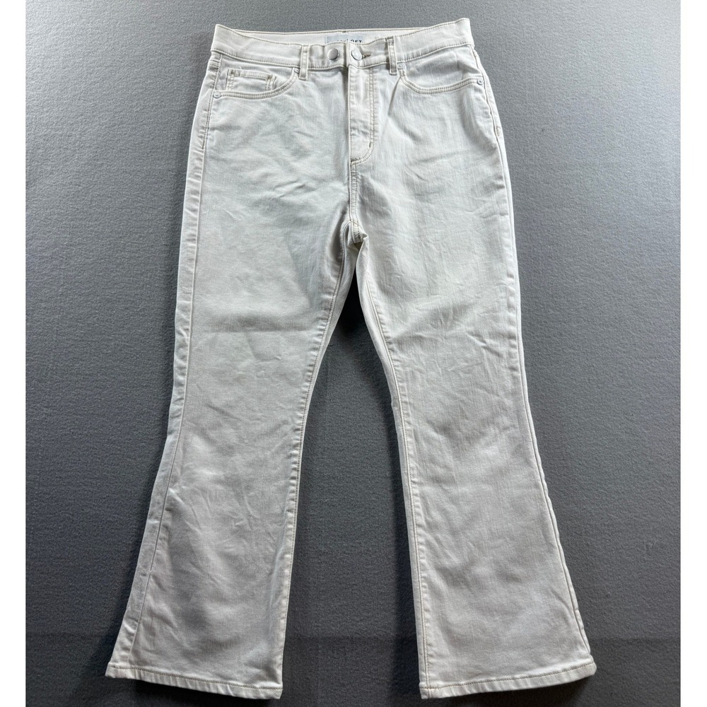 LOFT The Kick Crop Jeans Womens 6/28 White High Rise Stretch Denim 29x24